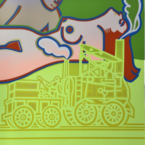Louis-Marie LONDOT «Le petit train» sérigraphie POP ART 1973