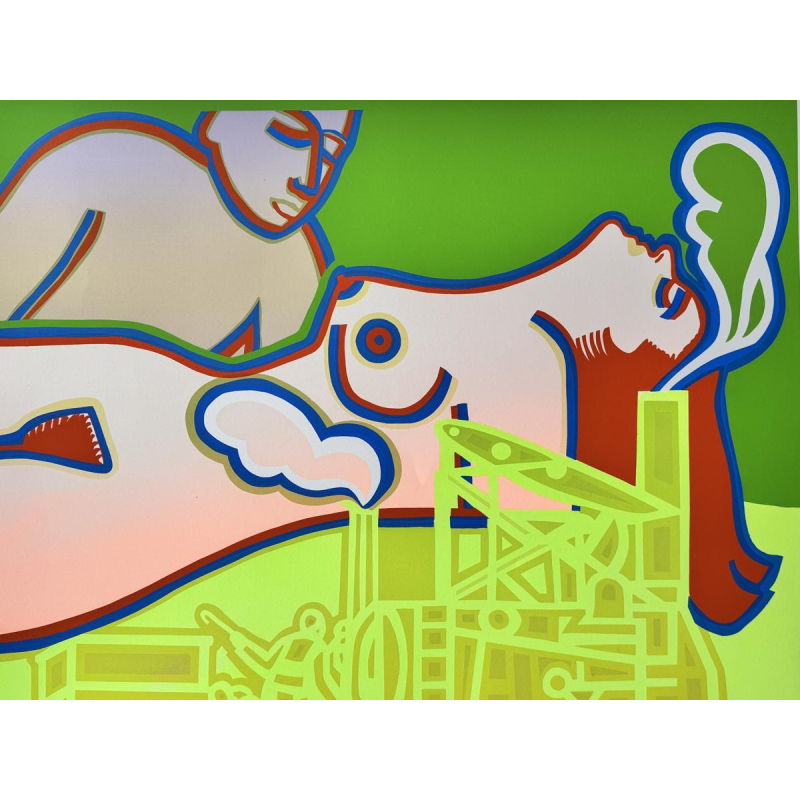 Louis-Marie LONDOT “Het treintje” zeefdruk POP ART 1973