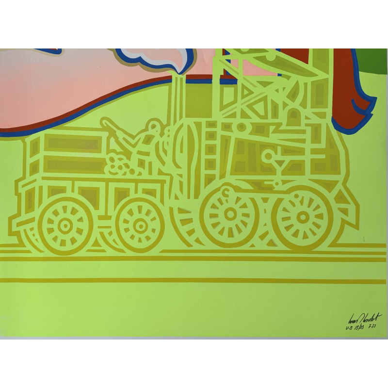 Louis-Marie LONDOT “The Little Train” silkscreen print POP ART 1973