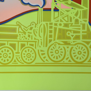 Louis-Marie LONDOT «Le petit train» sérigraphie POP ART 1973