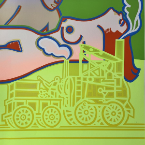 Louis-Marie LONDOT “The Little Train” silkscreen print POP ART 1973