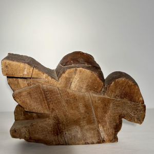 Carved wooden angel head - architectural fragment sculpture - French work, 19th century