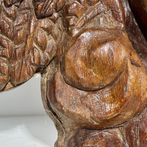 Tête d'ange sculptée en bois ancien - fragment architectural sculpture - travail français, XIXe siècle