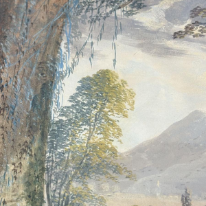 Toegeschreven aan Louis Gadbois, landschap van het Italiaanse platteland, gouache op papier