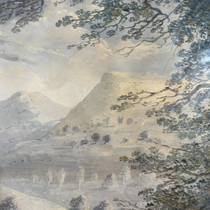 Toegeschreven aan Louis Gadbois, landschap van het Italiaanse platteland, gouache op papier