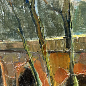 Maurice Lemaitre "De Brug", olieverf op doek, Franse school van de 20e eeuw.