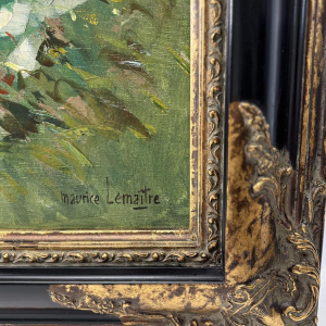 Maurice Lemaitre "Le Pont" huile sur toile, Ecole française du XXe siècle