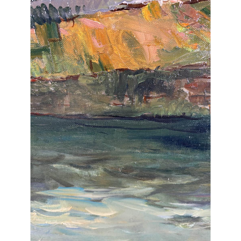 Maurice Lemaitre "The Bridge" oil on canvas, French School of the 20th century