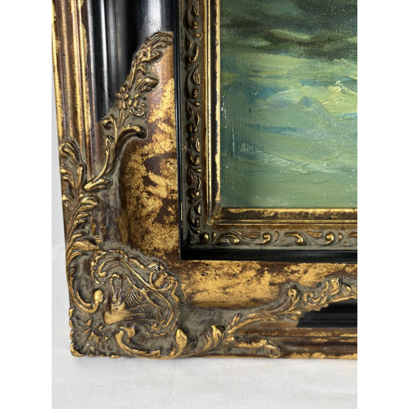 Maurice Lemaitre "De Brug", olieverf op doek, Franse school van de 20e eeuw.