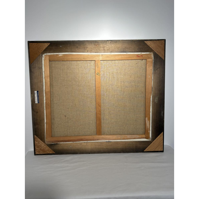 Maurice Lemaitre "Le Pont" huile sur toile, Ecole française du XXe siècle