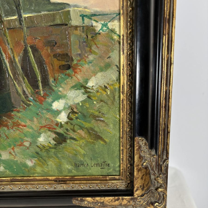 Maurice Lemaitre "The Bridge" oil on canvas, French School of the 20th century