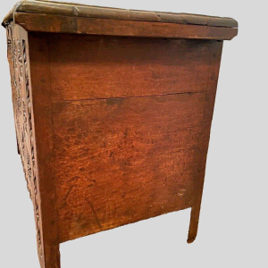 Antique Renaissance-style carved oak chest, 18th century