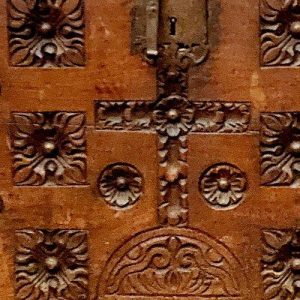 Antique Renaissance-style carved oak chest, 18th century