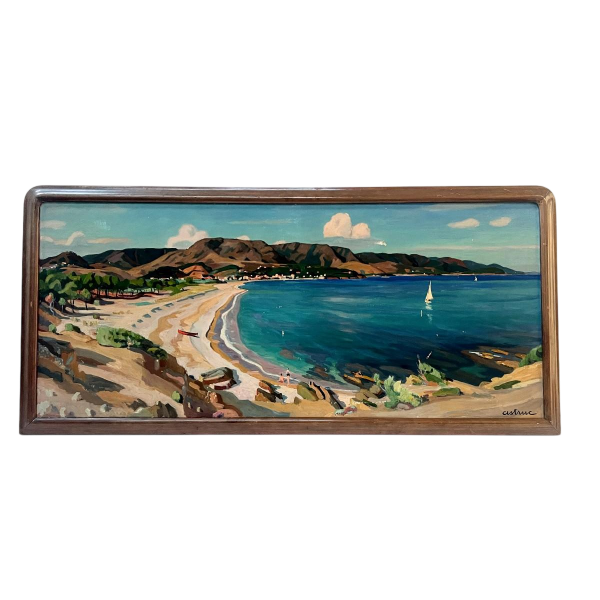 "Vue sur la baie d'AGUAY " Huile sur toile par Edmond ASTRUC XX siècle