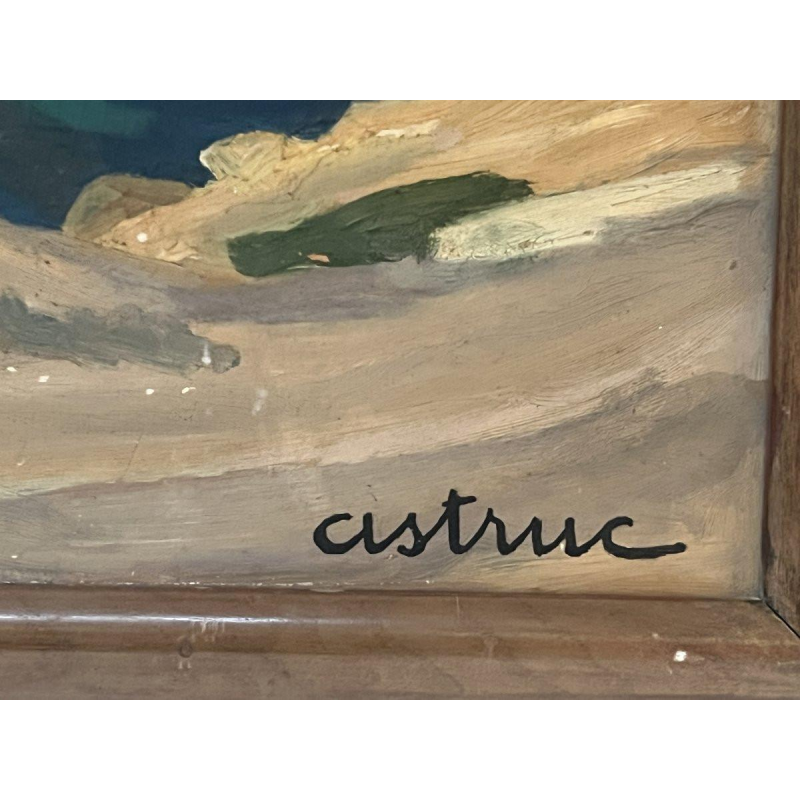 "Vue sur la baie d'AGUAY " Huile sur toile par Edmond ASTRUC XX siècle