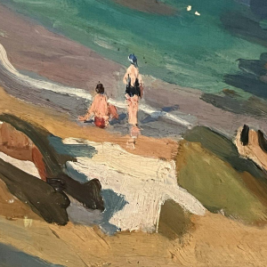 "Vue sur la baie d'AGUAY " Huile sur toile par Edmond ASTRUC XX siècle