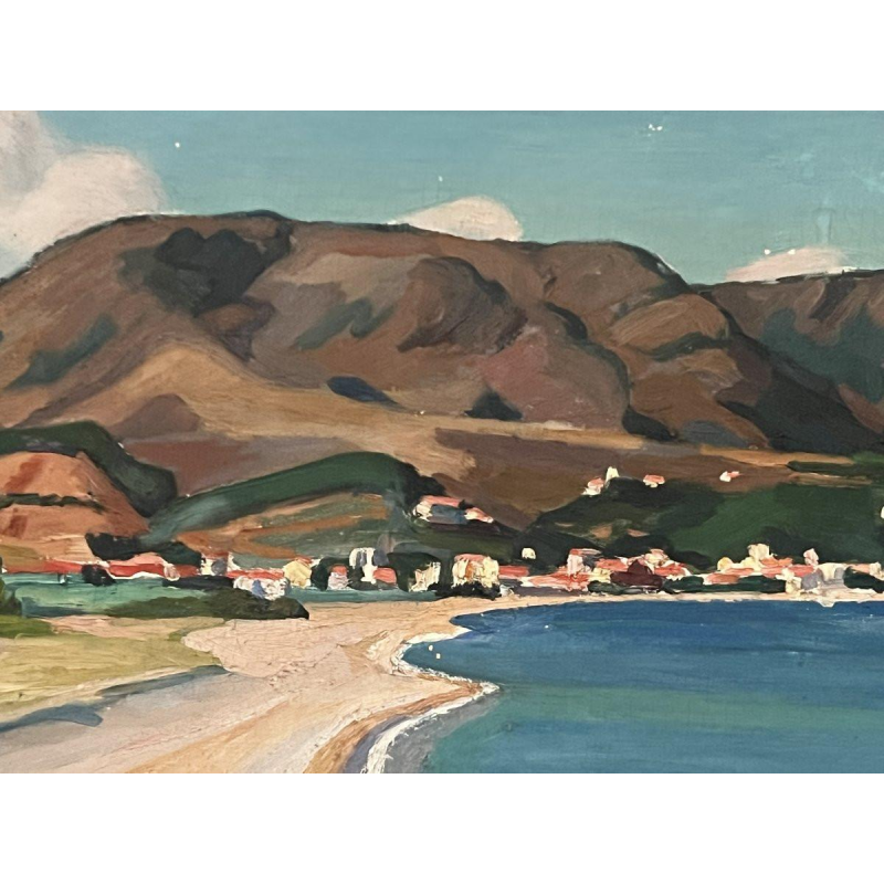 "Vue sur la baie d'AGUAY " Huile sur toile par Edmond ASTRUC XX siècle