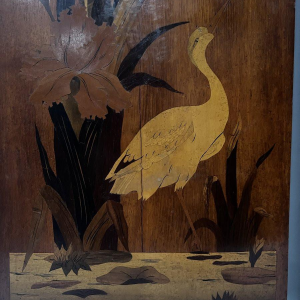 Een paar art nouveau marqueteriepanelen