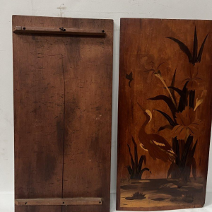 Pair of Art Nouveau marquetry panels