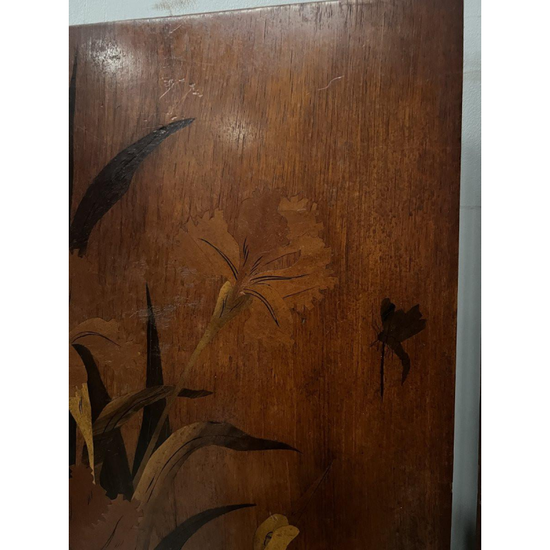 Een paar art nouveau marqueteriepanelen