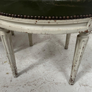 Set of seven Louis XVI style chairs in patinated beechwood, 20th century