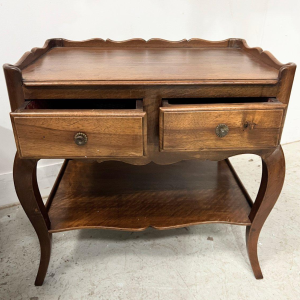 Pair of Louis XV style bedside tables in solid walnut, 20th century