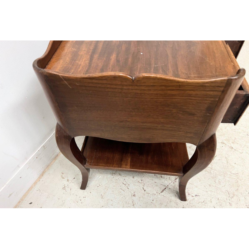 Pair of Louis XV style bedside tables in solid walnut, 20th century