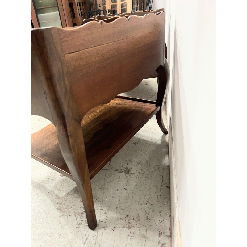 Pair of Louis XV style bedside tables in solid walnut, 20th century