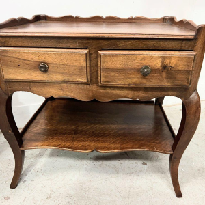 Pair of Louis XV style bedside tables in solid walnut, 20th century