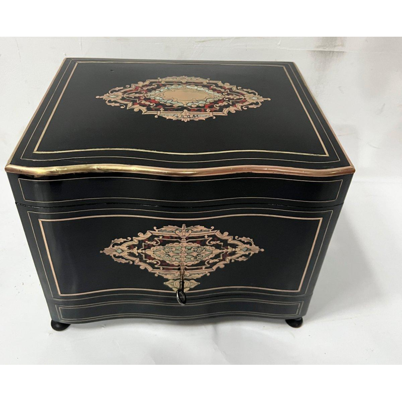 Complete Boulle liquor cabinet, marquetry box, Napoleon III period, 19th century