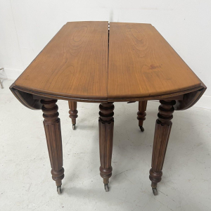Six-legged Louis Philippe style dining table, solid cherry wood, 19th century