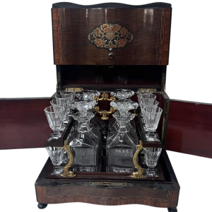 Complete Boulle liquor cabinet, Napoleon III marquetry box, 19th century