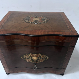 Cave à liqueur complète Boulle coffret Napoléon III boite marqueterie XIX siècle