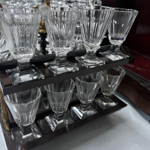 Cave à liqueur complète Boulle coffret Napoléon III boite marqueterie XIX siècle