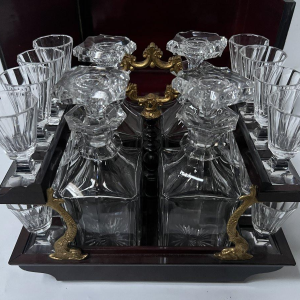 Complete drankkast van Boulle, ingelegd met Napoleon III-marqueterie, 19e eeuw.