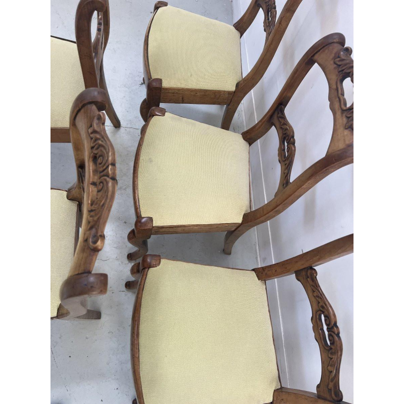 Set of six Louis Philippe style cherrywood chairs, 19th century