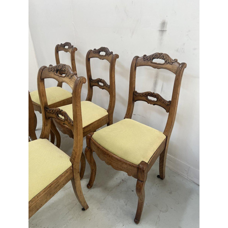 Set of six Louis Philippe style cherrywood chairs, 19th century