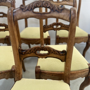Set of six Louis Philippe style cherrywood chairs, 19th century