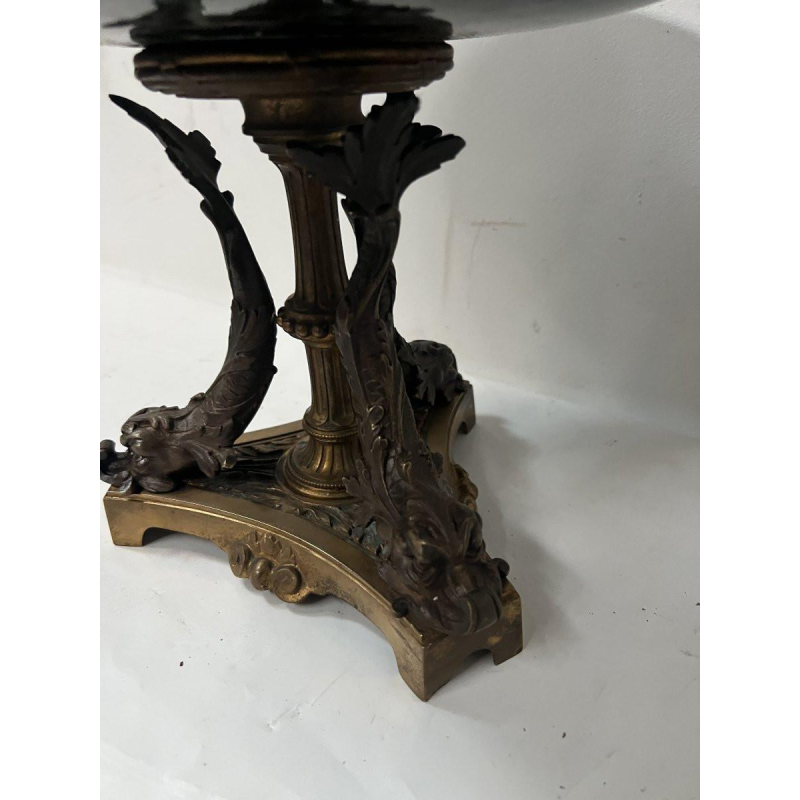 Bronze and sea-green marble trinket tray, 19th century