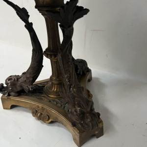 Vide poche en bronze et marbre vert de mer, XIX siècle