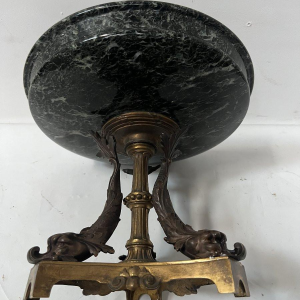 Bronze and sea-green marble trinket tray, 19th century