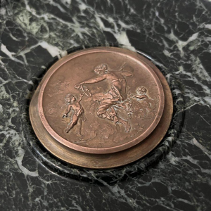 Bronze and sea-green marble trinket tray, 19th century