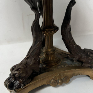 Vide poche en bronze et marbre vert de mer, XIX siècle