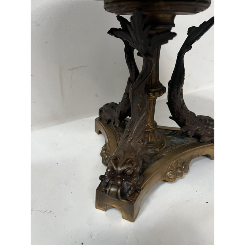 Vide poche en bronze et marbre vert de mer, XIX siècle