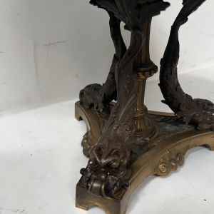 Bronze and sea-green marble trinket tray, 19th century