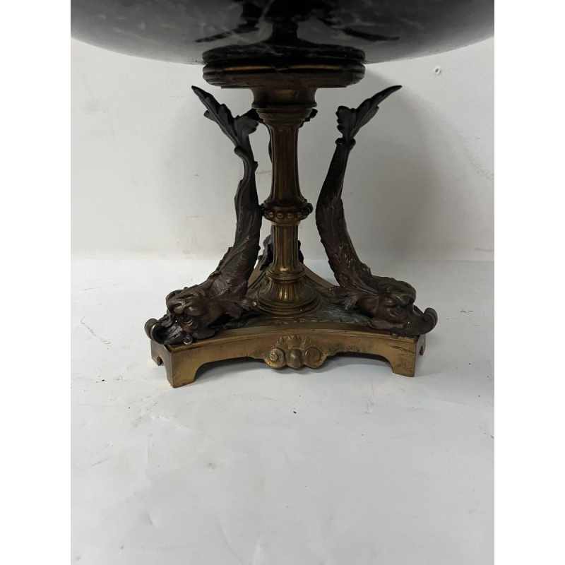 Bronze and sea-green marble trinket tray, 19th century