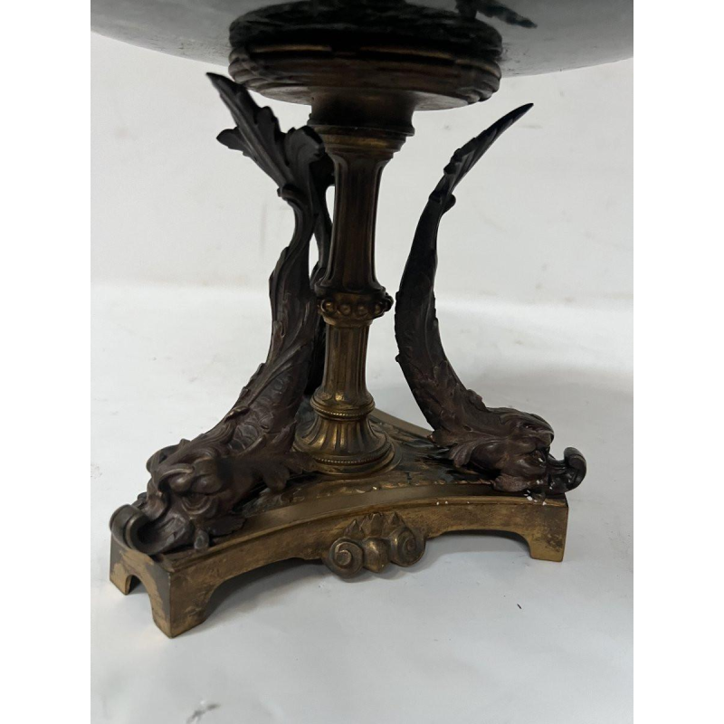 Bronze and sea-green marble trinket tray, 19th century