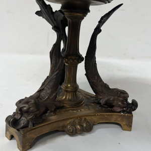 Vide poche en bronze et marbre vert de mer, XIX siècle