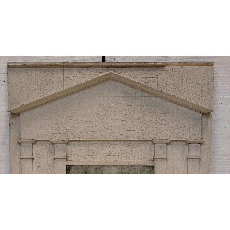 Empire-style wooden mirror with columns and capitals, crackled patina, 19th century