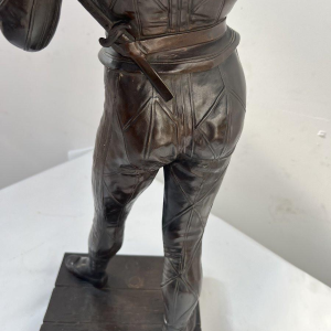 Marcel Debut " L'Arlequin Musicien " sculpture en bronze à patine brune, ca 1900